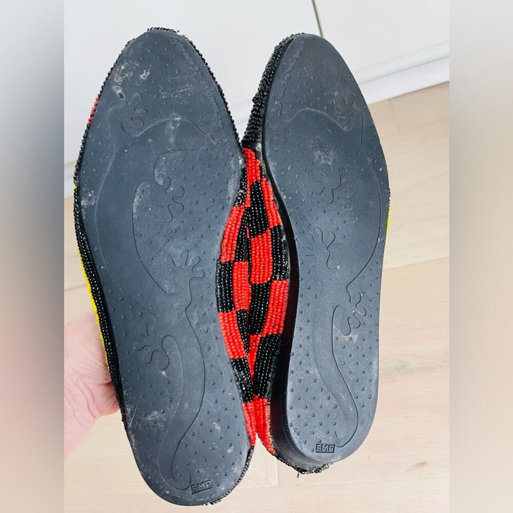 Vintage Women's Flats Size 6.5 80s era Colorblock Statement Fun Funky - Picture 7 of 8